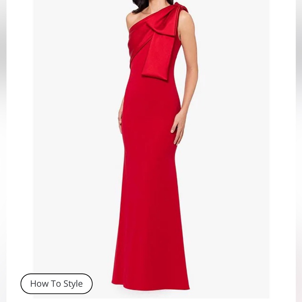 ❤️Betsy & Adam Black Tie Dress Like New Condition Red Size 10❤️